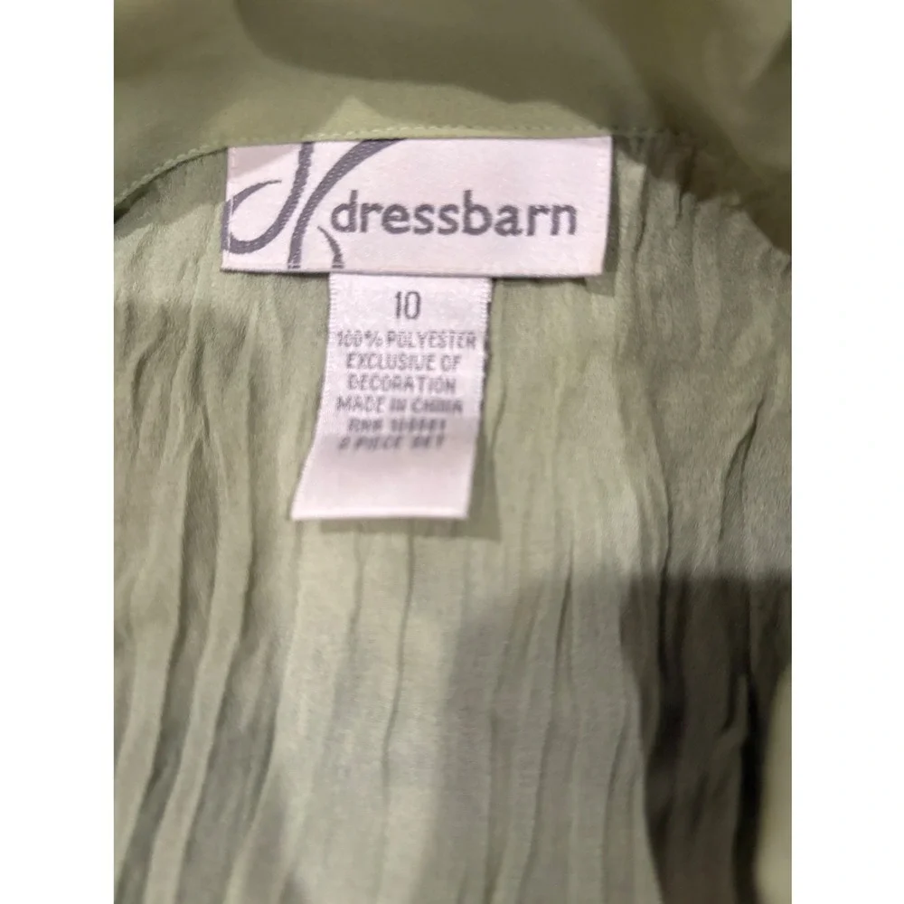 Dressbarn Sage Green Crinkle Lace Skirt Set Fairycore Cottagecore Vintage xx